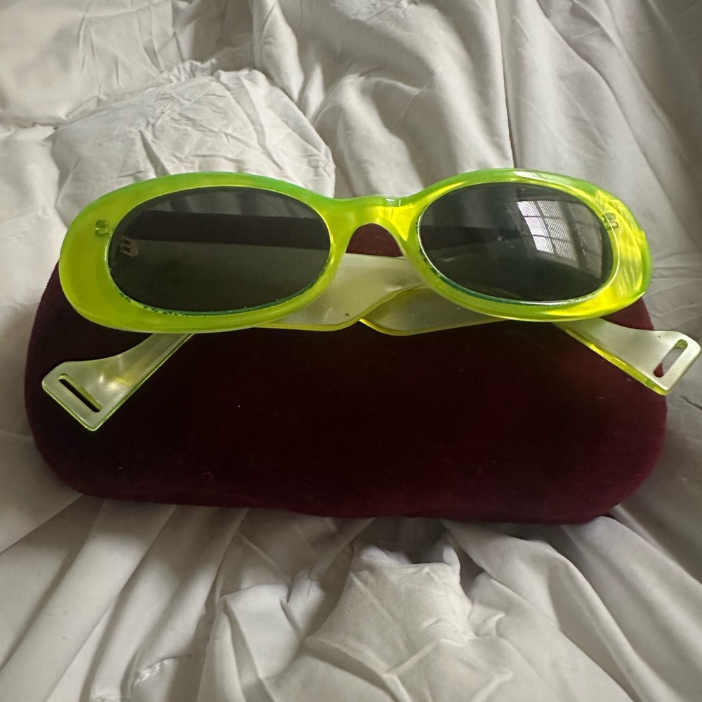 Gucci Neon Yellow Oval Sunglasses